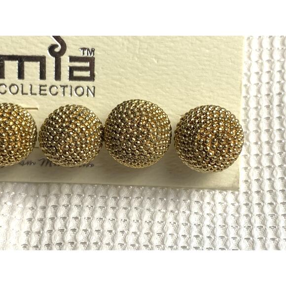 Mia Collection Set of 3 Gold-Toned Studded Ball Post Earrings - Picture 2 of 5